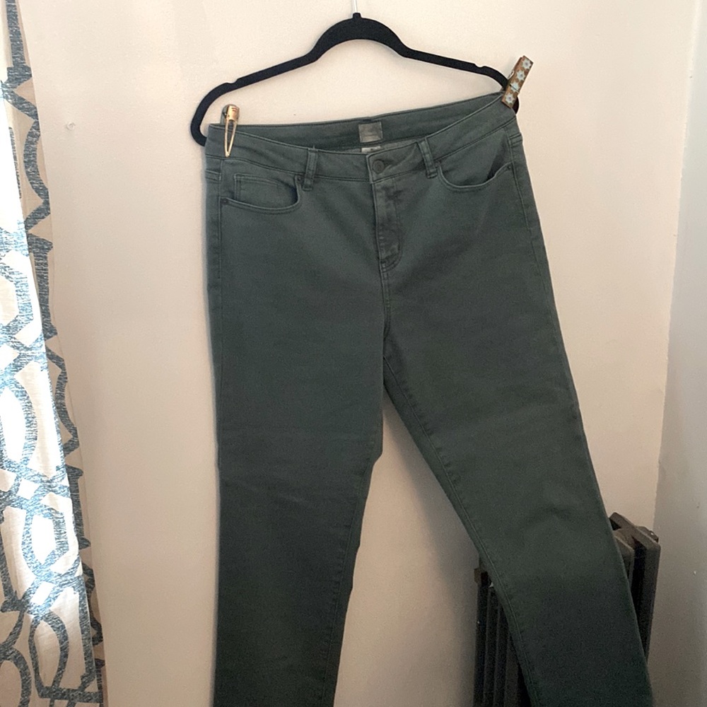 Stretchy green jeans